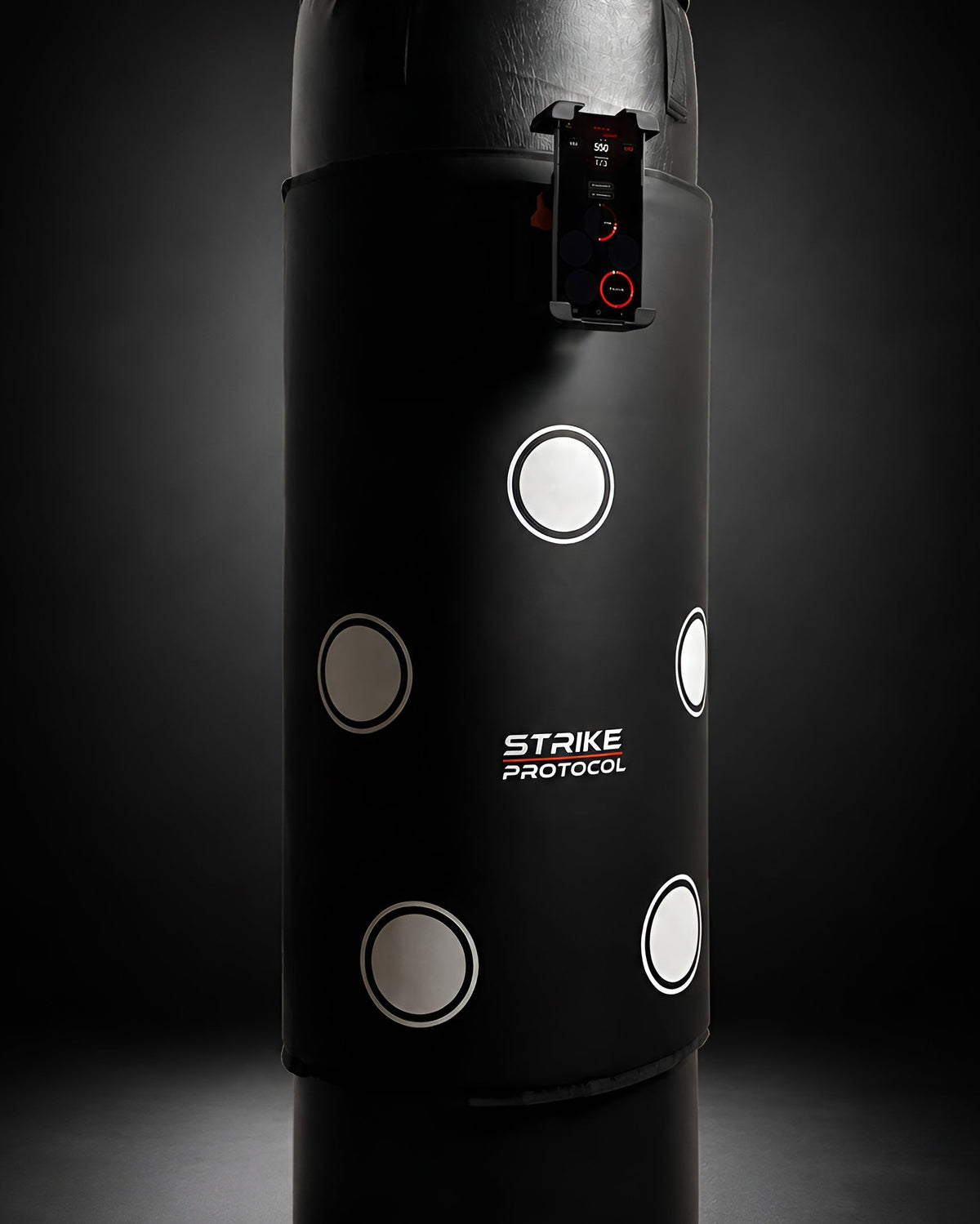 Strike Protocol — product mounted on heavy bag